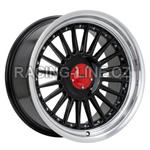 Alu kola Racing Line 7307R, 17x9 5x120 ET15, černá + leštěný límec