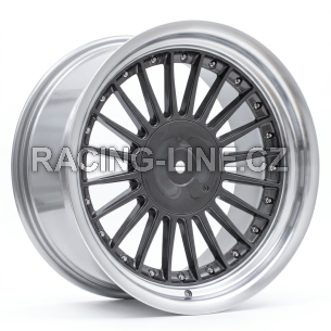 Alu kola Racing Line 7307R, 17x9 5x120 ET15, šedivá + leštěný límec
