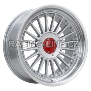 Alu kola Racing Line 7307R, 17x9 5x120 ET15, stříbrná + leštěný límec