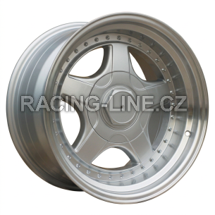 Alu kola Racing Line 7813R, 17x10 5x120 ET20, stříbrná + leštěný límec