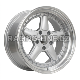 Alu kola Racing Line 7961F, 17x7.5 5x120 ET30, stříbrná + leštěný límec