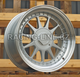 Alu kola Racing Line 7962F, 16x8 5x120 ET20, stříbrná + leštěný límec