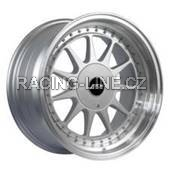 Alu kola Racing Line 7962F, 17x8.5 4x100 ET20, stříbrná + leštěný límec