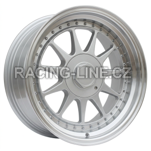 Alu kola Racing Line 7962F, 17x8.5 4x100 ET20, stříbrná + leštěný límec