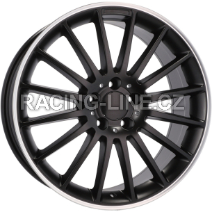 Alu kola Racing Line A1020, 18x8 5x112 ET45, Černá matná + leštěný límec