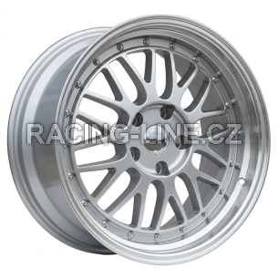 Alu kola Racing Line A1025, 16x7 5x112 ET35, stříbrná + leštěný límec