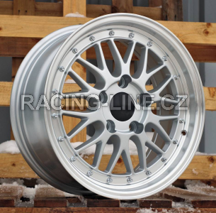 Alu kola Racing Line A1025, 16x7 5x120 ET31, stříbrná + leštěný límec