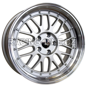 Alu kola Racing Line A1025, 17x8.5 5x120 ET15, stříbrná + leštění