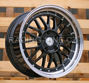 Alu kola Racing Line A1025, 18x9 5x120 ET35, černá + leštěný límec