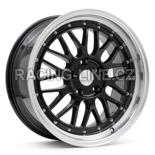 Alu kola Racing Line A1025, 18x9 5x120 ET35, černá + leštěný límec