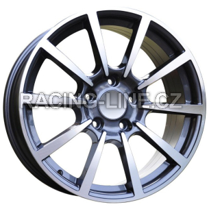 Alu kola Racing Line 1067, 20x8.5 5x130 ET50, šedivá + leštění