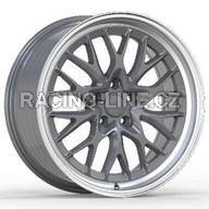 Alu kola Racing Line A1408, 18x8 5x120 ET30, šedivá + leštěný límec
