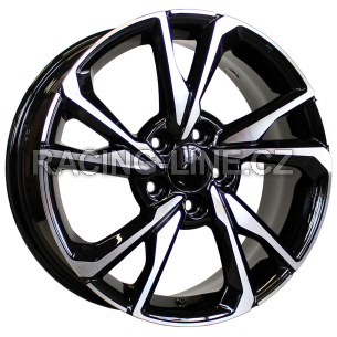 Alu kola Racing Line A5563, 17x7 5x114.3 ET45, černá + leštění