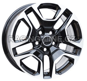Alu kola Racing Line A5567, 17x7 5x114.3 ET35, černá + leštění (zátěžová)