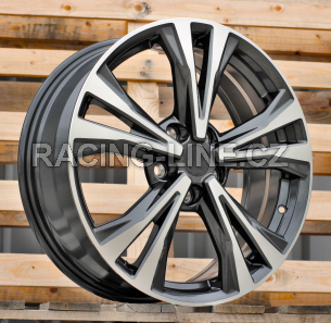 Alu kola Racing Line A5832, 18x7 5x114.3 ET45, šedivá + leštění