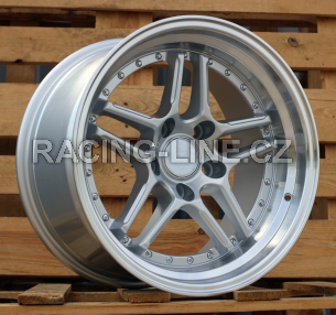 Alu kola Racing Line A5863, 17x9.5 5x120 ET25, stříbrná + leštěný límec