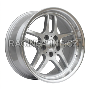 Alu kola Racing Line A5913, 18x9.5 5x120 ET20, stříbrná + leštěný límec (zátěžová)