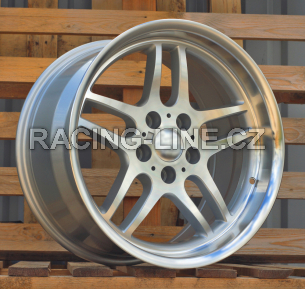 Alu kola Racing Line A5913, 19x10 5x120 ET20, stříbrná + leštěný límec