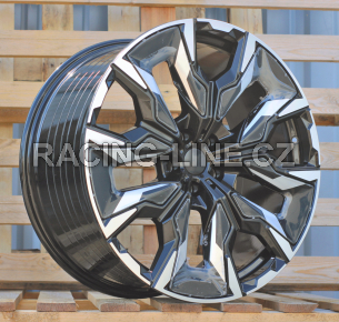 Alu kola Racing Line A5915, 20x10 5x112 ET46, černá + leštění (zátěžová)