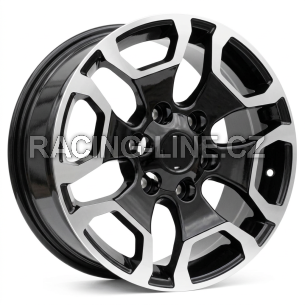 Alu kola Racing Line A6216, 17x7.5 6x139.7 ET25, černá + leštění (zátěžová)
