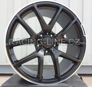 Alu kola Racing Line A8221, 21x10 5x130 ET33, černá matná + leštěný límec