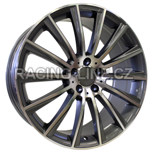 Alu kola Racing Line B1048, 18x8 5x112 ET45, šedivá + leštění