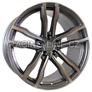 Alu kola Racing Line B1057, 20x10 5x120 ET40, šedivá + leštění (zátěžová)