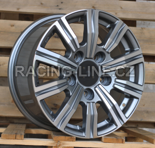 Alu kola Racing Line B1149, 17x8 5x150 ET50, šedivá + leštění