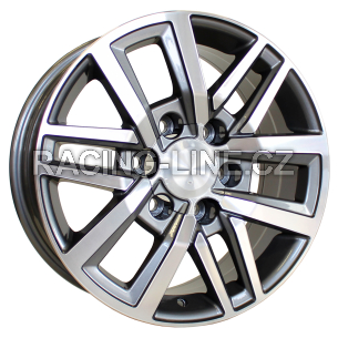 Alu kola Racing Line B1155, 18x7.5 6x139.7 ET25, šedivá + leštění