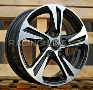 Alu kola Racing Line B1242, 15x6 5x114.3 ET40, černá + leštění