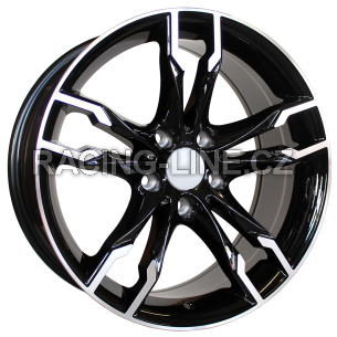 Alu kola Racing Line B1257, 17x8 5x120 ET20, černá + leštění