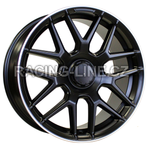 Alu kola Racing Line B1258, 18x8.5 5x112 ET43, Černá matná + leštěný límec