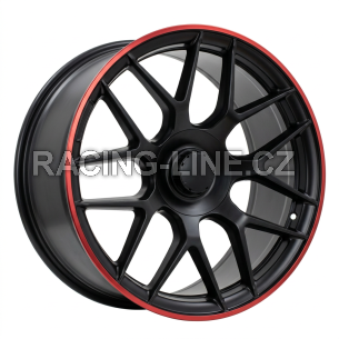 Alu kola Racing Line B1258, 19x8.5 5x112 ET43, černá matná + červený límec