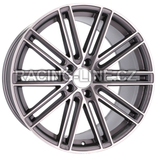 Alu kola Racing Line B1271, 21x11.5 5x130 ET60, šedivá + leštění (zátěžová)