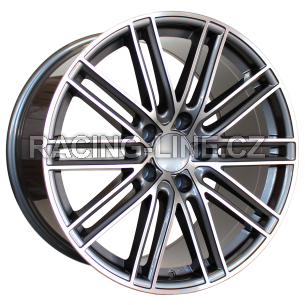 Alu kola Racing Line B1274, 20x11 5x130 ET60, šedivá + leštění