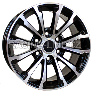 Alu kola Racing Line B1353, 22x9 6x139.7 ET30, černá + leštění (zátěžová)