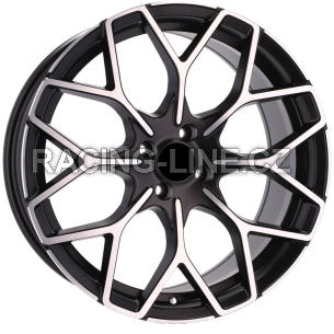 Alu kola Racing Line B1449, 16x5.5 3x112 ET30, Černá matná + leštění