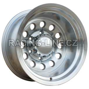 Alu kola Racing Line B1495, 15x12 6x139.7 ET-72, stříbrná + leštění