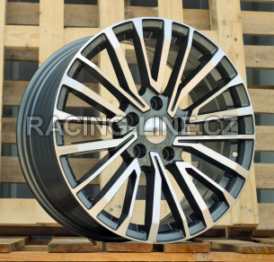 Alu kola Racing Line B1515, 18x8 5x120 ET50, šedivá + leštění (zátěžová)