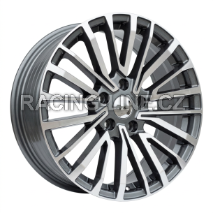 Alu kola Racing Line B1515, 18x8 5x120 ET50, šedivá + leštění (zátěžová)