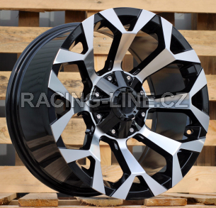 Alu kola Racing Line B1521, 18x9 6x139.7 ET, černá + leštění (zátěžová)