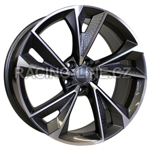 Alu kola Racing Line B1566, 21x9 5x112 ET31, šedivá + leštění (zátěžová)