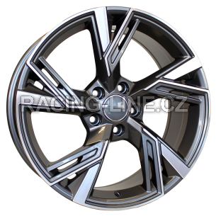 Alu kola Racing Line B1571, 19x8.5 5x112 ET30, šedivá + leštění (zátěžová)