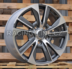 Alu kola Racing Line B1611, 20x8.5 5x150 ET60, šedivá + leštění (zátěžová)
