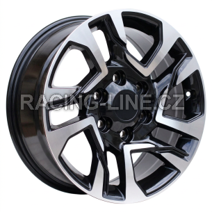Alu kola Racing Line B1704, 17x7.5 6x139.7 ET25, černá + leštění (zátěžová)