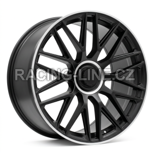 Alu kola Racing Line B1766, 19x9.5 5x112 ET38, černá matná + leštěný límec (zátěžová)