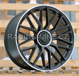 Alu kola Racing Line B1766, 22x9 5x112 ET32, černá matná + leštěný límec