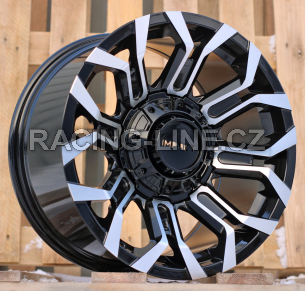 Alu kola Racing Line B1799, 17x9 6x139.7 ET12, černá + leštění (zátěžová)