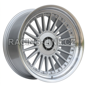 Alu kola Racing Line B1803, 18x8.5 5x120 ET20, stříbrná + leštěný límec