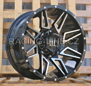 Alu kola Racing Line B1955, 20x10 6x139.7 ET, černá + leštění (zátěžová)